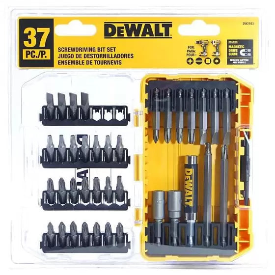 Jogo 37 Peças para Parafusar com Estojo Dewalt DW2163
